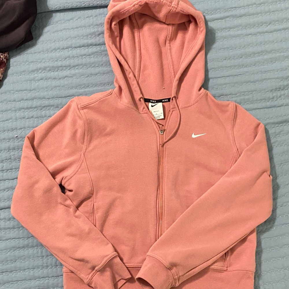 Nike Blush Pink Cropped Zip Up Hoodie